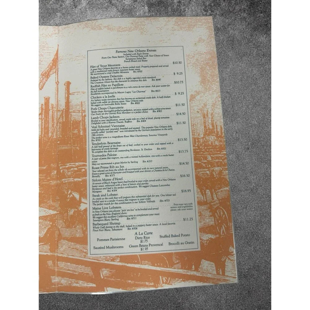 The French Garden Bar Le Cafe Bromeliad Hilton Vintage Menu